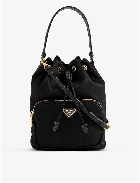 bucket prada nero|prada duet bucket bag.